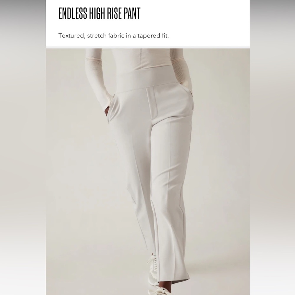 Athleta Endless High Rise pant. Cream. Size 14. EUC, barely worn. 28” inseam.